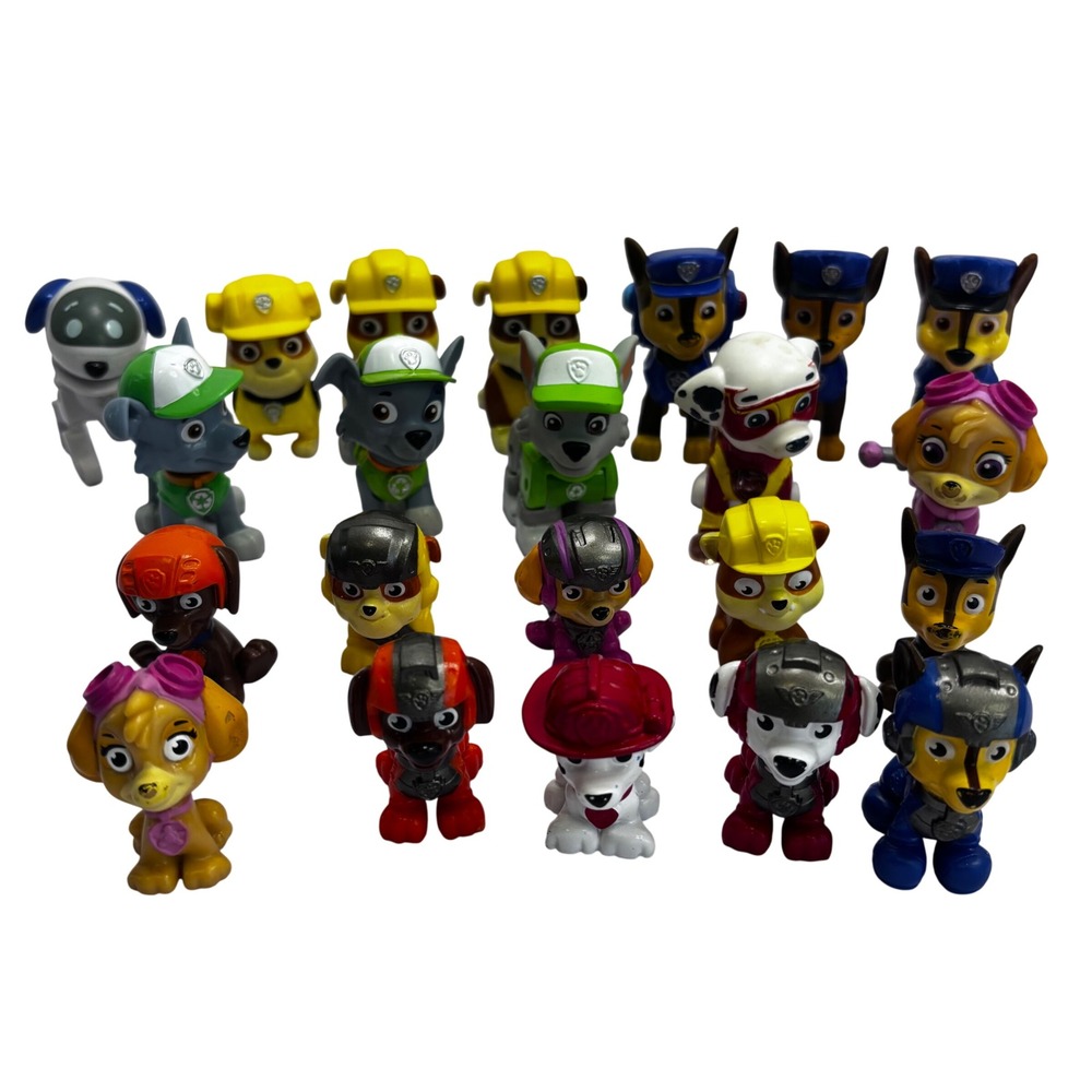 Paw Patrol Mini Figures‎ Lot of 19 Chase Marshall Skye Rocky Rubble Zuma Toys